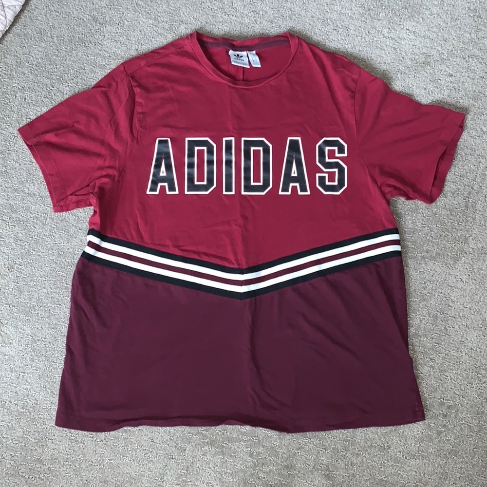 Burgundy and Red Women’s Adidas T-Shirt! Hardly worn!